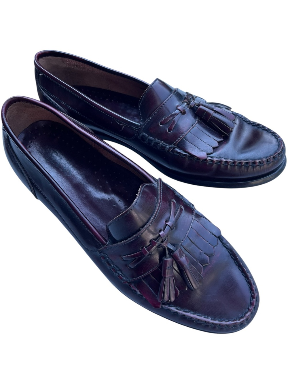 G.H. Bass Jeffrey Tassel Loafers 10.5 Wide Dark Brown Kiltie Leather Dress Shoes